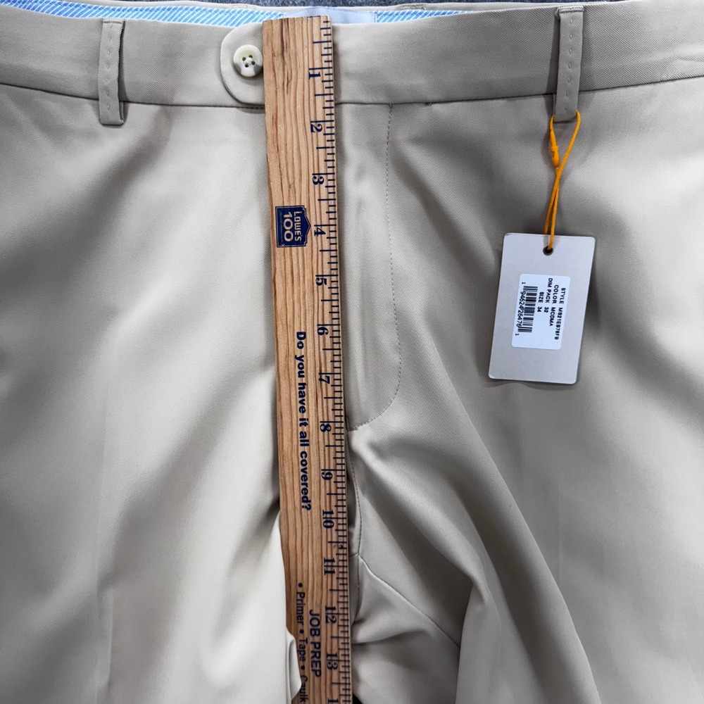Peter Millar Mens Durham High Drape Performance Khaki Pant 34x28 Flat Front Golf - Picture 9 of 12